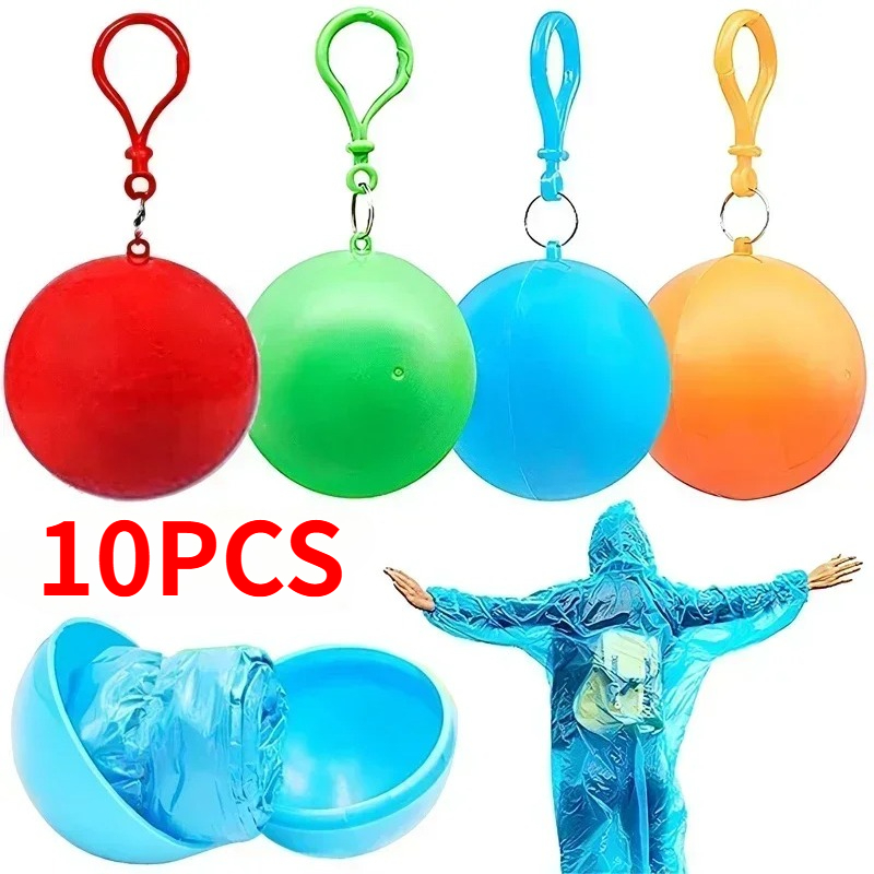 10個入り カラフルミニポータブルレインコートボール 厚手  - Emergency Poncho Rain のレビューと価格